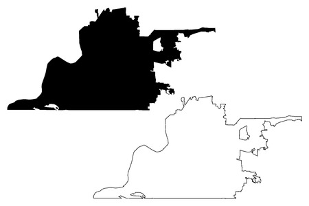 Memphis City (United States cities, United States of America, usa city) map vector illustration, scribble sketch City of Memphis mapのイラスト素材