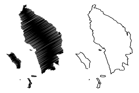North Sumatra (Subdivisions of Indonesia, Provinces of Indonesia) map vector illustration, scribble sketch Sumatera Utara mapのイラスト素材