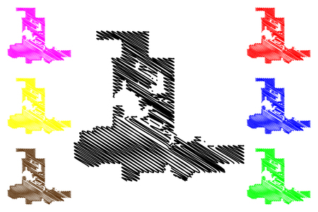 Las Vegas City ( United States cities, United States of America, usa city) map vector illustration, scribble sketch City of Las Vegas mapのイラスト素材