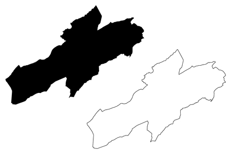 Neuchate (Cantons of Switzerland, Swiss cantons, Swiss Confederation) map vector illustration, scribble sketch Republic and Canton of NeuchÃ¢tel mapのイラスト素材