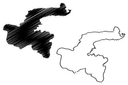 Bitlis (Provinces of the Republic of Turkey) map vector illustration, scribble sketch Bitlis ili mapのイラスト素材