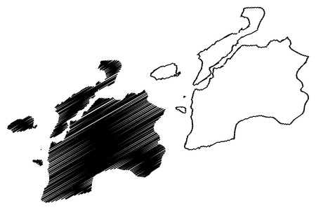 Canakkale (Provinces of the Republic of Turkey) map vector illustration, scribble sketch Ãanakkale ili mapのイラスト素材
