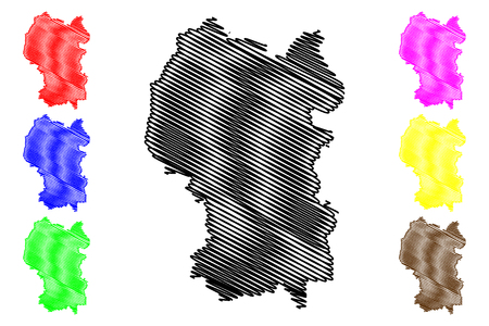 Kuala Lumpur (States and federal territories of Malaysia, Federation of Malaysia) map vector illustration, scribble sketch Federal Territory of Kuala Lumpur mapのイラスト素材