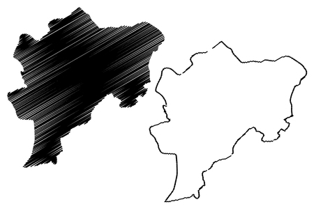 Kayseri (Provinces of the Republic of Turkey) map vector illustration, scribble sketch Kayseri ili mapのイラスト素材
