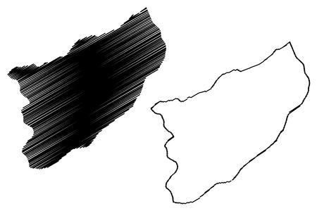 Rize (Provinces of the Republic of Turkey) map vector illustration, scribble sketch Rize ili mapのイラスト素材