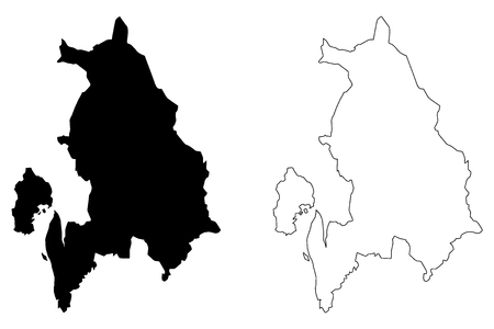 Akershus (Administrative divisions of Norway, Kingdom of Norway) map vector illustration, scribble sketch Akershus fylke mapのイラスト素材