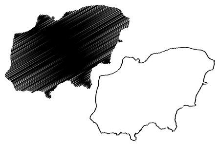 Usak (Provinces of the Republic of Turkey) map vector illustration, scribble sketch UÅak ili mapのイラスト素材