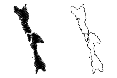 Mon State (Administrative divisions of Myanmar, Republic of the Union of Myanmar, Burma) map vector illustration, scribble sketch Mon State mapのイラスト素材