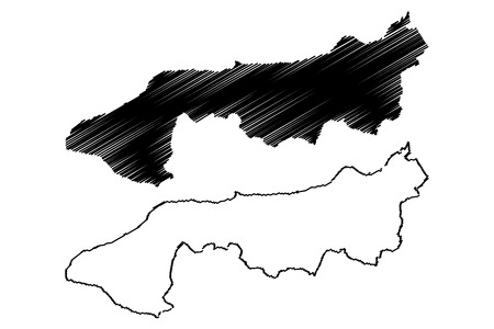 Yalova (Provinces of the Republic of Turkey) map vector illustration, scribble sketch Yalova ili mapのイラスト素材