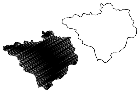 Yozgat (Provinces of the Republic of Turkey) map vector illustration, scribble sketch Yozgat ili mapのイラスト素材