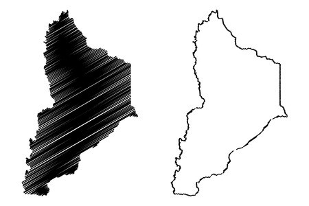 Neuquen (Region of Argentina, Argentine Republic, Provinces of Argentina) map vector illustration, scribble sketch NeuquÃ©n Province mapのイラスト素材