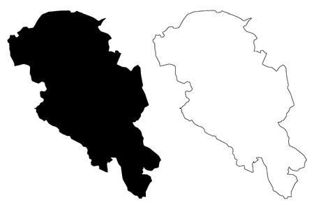 Oppland (Administrative divisions of Norway, Kingdom of Norway) map vector illustration, scribble sketch Oppland fylke mapのイラスト素材
