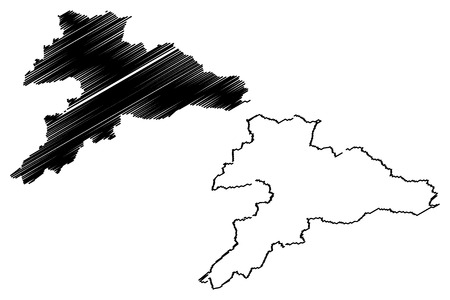 Jura (Cantons of Switzerland, Swiss cantons, Swiss Confederation) map vector illustration, scribble sketch Republic and Canton of the Jura mapのイラスト素材