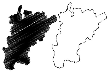 Uri (Cantons of Switzerland, Swiss cantons, Swiss Confederation) map vector illustration, scribble sketch Canton of Uri mapのイラスト素材