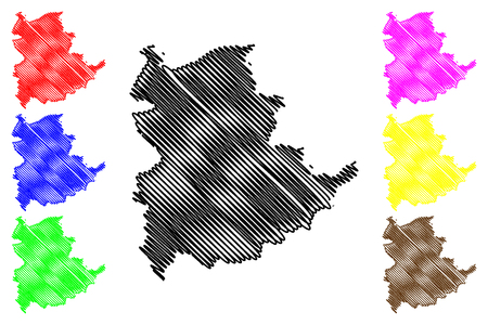 Shan State (Administrative divisions of Myanmar, Republic of the Union of Myanmar, Burma) map vector illustration, scribble sketch Shan State mapのイラスト素材