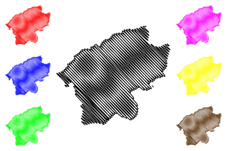 Bartin (Provinces of the Republic of Turkey) map vector illustration, scribble sketch Bartin ili mapのイラスト素材