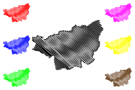 Diyarbakir (Provinces of the Republic of Turkey) map vector illustration, scribble sketch Diyarbakir ili mapのイラスト素材