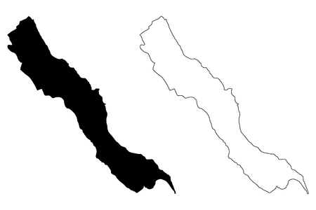 Sohag Governorate (Governorates of Egypt, Arab Republic of Egypt) map vector illustration, scribble sketch Girga mapのイラスト素材