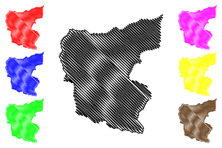 Giresun (Provinces of the Republic of Turkey) map vector illustration, scribble sketch Giresun ili mapのイラスト素材