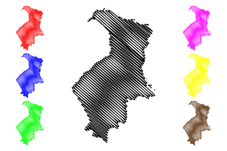 Hatay (Provinces of the Republic of Turkey) map vector illustration, scribble sketch Hatay ili mapのイラスト素材