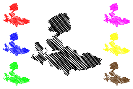 Izmir (Provinces of the Republic of Turkey) map vector illustration, scribble sketch Izmir ili mapのイラスト素材