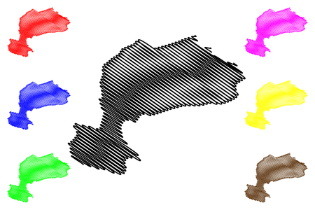 Karaman (Provinces of the Republic of Turkey) map vector illustration, scribble sketch Karaman ili mapのイラスト素材