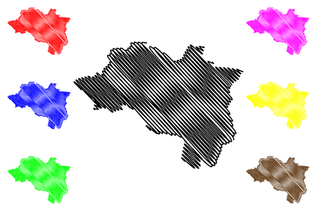 Ordu (Provinces of the Republic of Turkey) map vector illustration, scribble sketch Ordu ili mapのイラスト素材