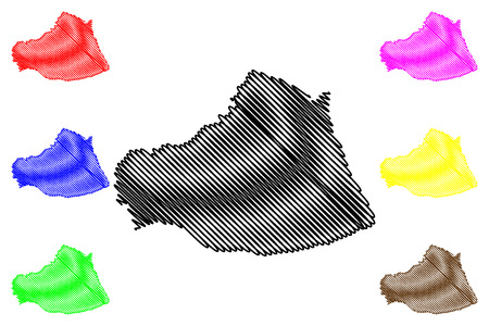 Sanliurfa (Provinces of the Republic of Turkey) map vector illustration, scribble sketch Åanliurfa ili (Urfa Province) mapのイラスト素材