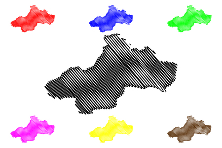 Tokat (Provinces of the Republic of Turkey) map vector illustration, scribble sketch Tokat ili mapのイラスト素材