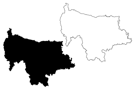 Mymensingh Division (Administrative Divisions of Bangladesh) map vector illustration, scribble sketch Mymensingh mapのイラスト素材
