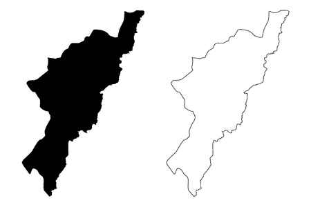 Adamawa State (Subdivisions of Nigeria, Federated state of Nigeria) map vector illustration, scribble sketch Adamawa mapのイラスト素材