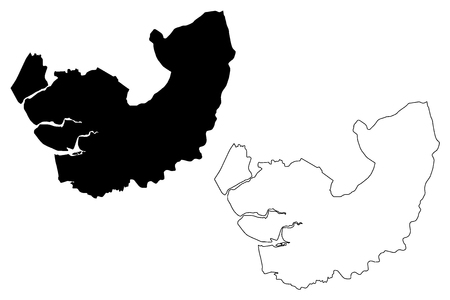 Delta State (Subdivisions of Nigeria, Federated state of Nigeria) map vector illustration, scribble sketch Delta mapのイラスト素材