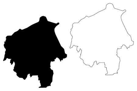 Oyo State (Subdivisions of Nigeria, Federated state of Nigeria) map vector illustration, scribble sketch Oyo mapのイラスト素材