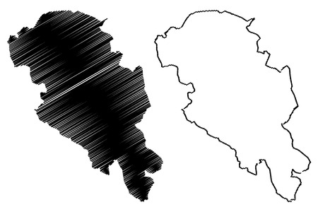 Oppland (Administrative divisions of Norway, Kingdom of Norway) map vector illustration, scribble sketch Oppland fylke mapのイラスト素材