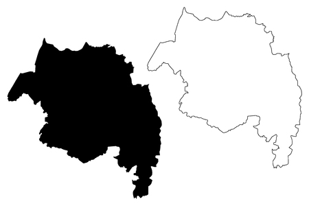 Amhara Region (Federal Democratic Republic of Ethiopia, Horn of Africa, Regions and chartered cities of Ethiopia) map vector illustration, scribble sketch Amhara State mapのイラスト素材