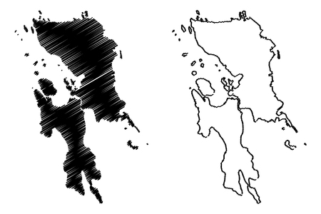 Eastern Visayas Region (Regions and provinces of the Philippines, Republic of the Philippines) map vector illustration, scribble sketch Region VIII mapのイラスト素材