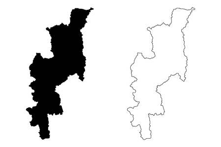 Chiang Mai Province (Kingdom of Thailand, Siam, Provinces of Thailand) map vector illustration, scribble sketch Jiang Hai mapのイラスト素材
