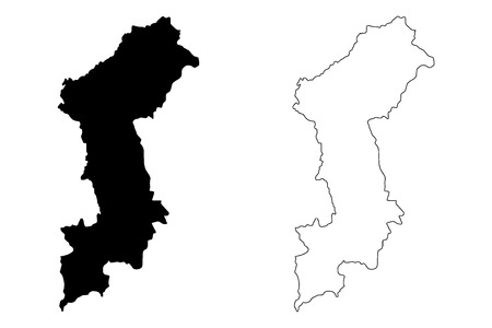 Lamphun Province (Kingdom of Thailand, Siam, Provinces of Thailand) map vector illustration, scribble sketch Lamphun mapのイラスト素材