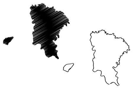Monufia Governorate (Governorates of Egypt, Arab Republic of Egypt) map vector illustration, scribble sketch Monufia mapのイラスト素材