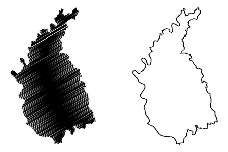 Qalyubia Governorate (Governorates of Egypt, Arab Republic of Egypt) map vector illustration, scribble sketch Qalyubia mapのイラスト素材