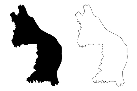 Nakhon Phanom Province (Kingdom of Thailand, Siam, Provinces of Thailand) map vector illustration, scribble sketch Nakhon Phanom mapのイラスト素材