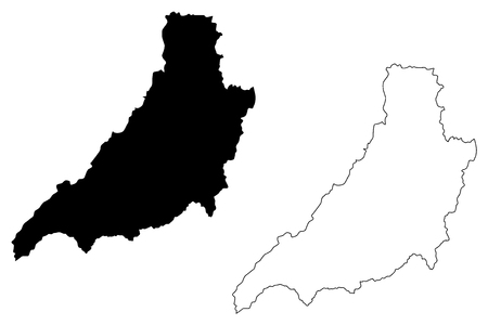 Phrae Province (Kingdom of Thailand, Siam, Provinces of Thailand) map vector illustration, scribble sketch Phrae mapのイラスト素材