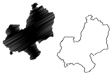 Edo State (Subdivisions of Nigeria, Federated state of Nigeria) map vector illustration, scribble sketch Edo mapのイラスト素材