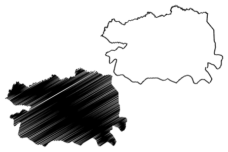 Bas-Uele Province (Democratic Republic of the Congo, DR Congo, DRC, Congo-Kinshasa) map vector illustration, scribble sketch Bas-Uele mapのイラスト素材