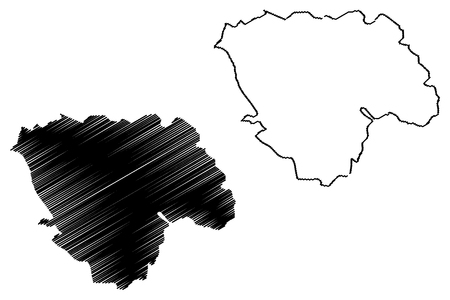 Tshopo Province (Democratic Republic of the Congo, DR Congo, DRC, Congo-Kinshasa) map vector illustration, scribble sketch Tshopo mapのイラスト素材