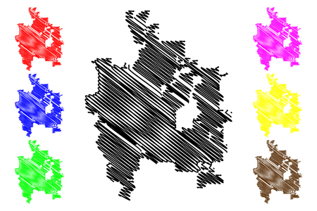 Colorado Springs City (United States cities, United States of America, usa city) map vector illustration, scribble sketch City of Colorado Springs mapのイラスト素材