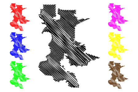 Sacramento City (United States cities, United States of America, usa city) map vector illustration, scribble sketch City of Sacramento mapのイラスト素材