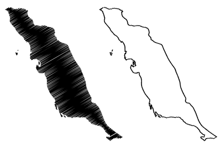 Bushehr Province (Provinces of Iran, Islamic Republic of Iran, Persia) map vector illustration, scribble sketch Bushehr mapのイラスト素材