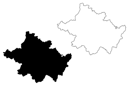 County Tyrone (United Kingdom, Northern Ireland, Counties of Northern Ireland) map vector illustration, scribble sketch Tyrone mapのイラスト素材