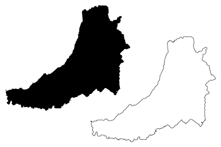 Ceredigion (United Kingdom, Wales, Cymru, Principal areas of Wales) map vector illustration, scribble sketch Cardiganshire mapのイラスト素材